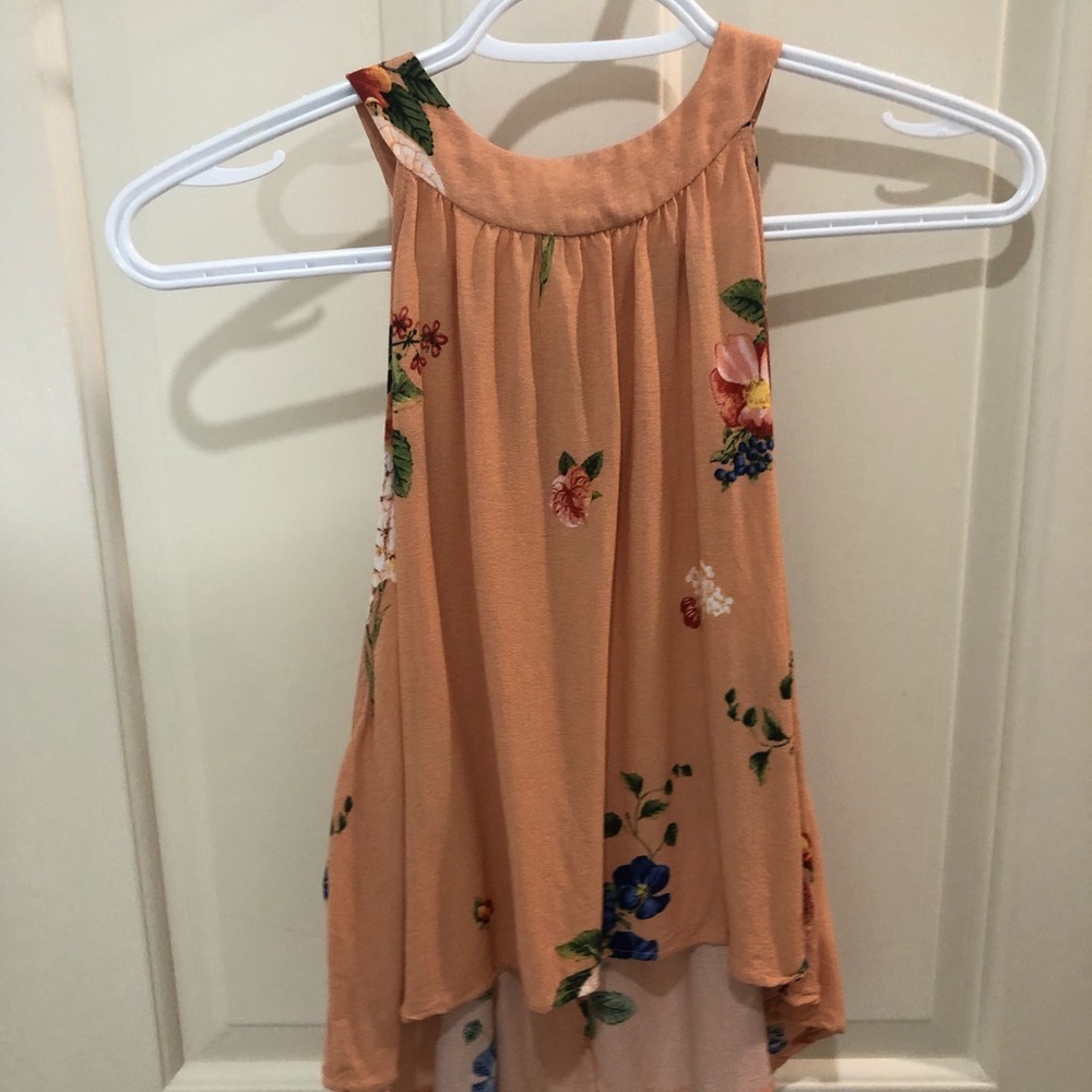 Floral Anthropologie halter tank Size L